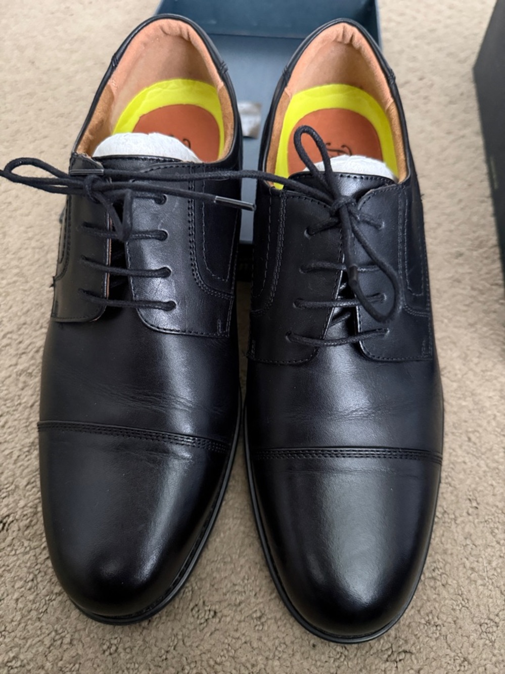 Florsheim Black Midtown Cap Oxford Dress Men’s Shoes 11 D New In Box
